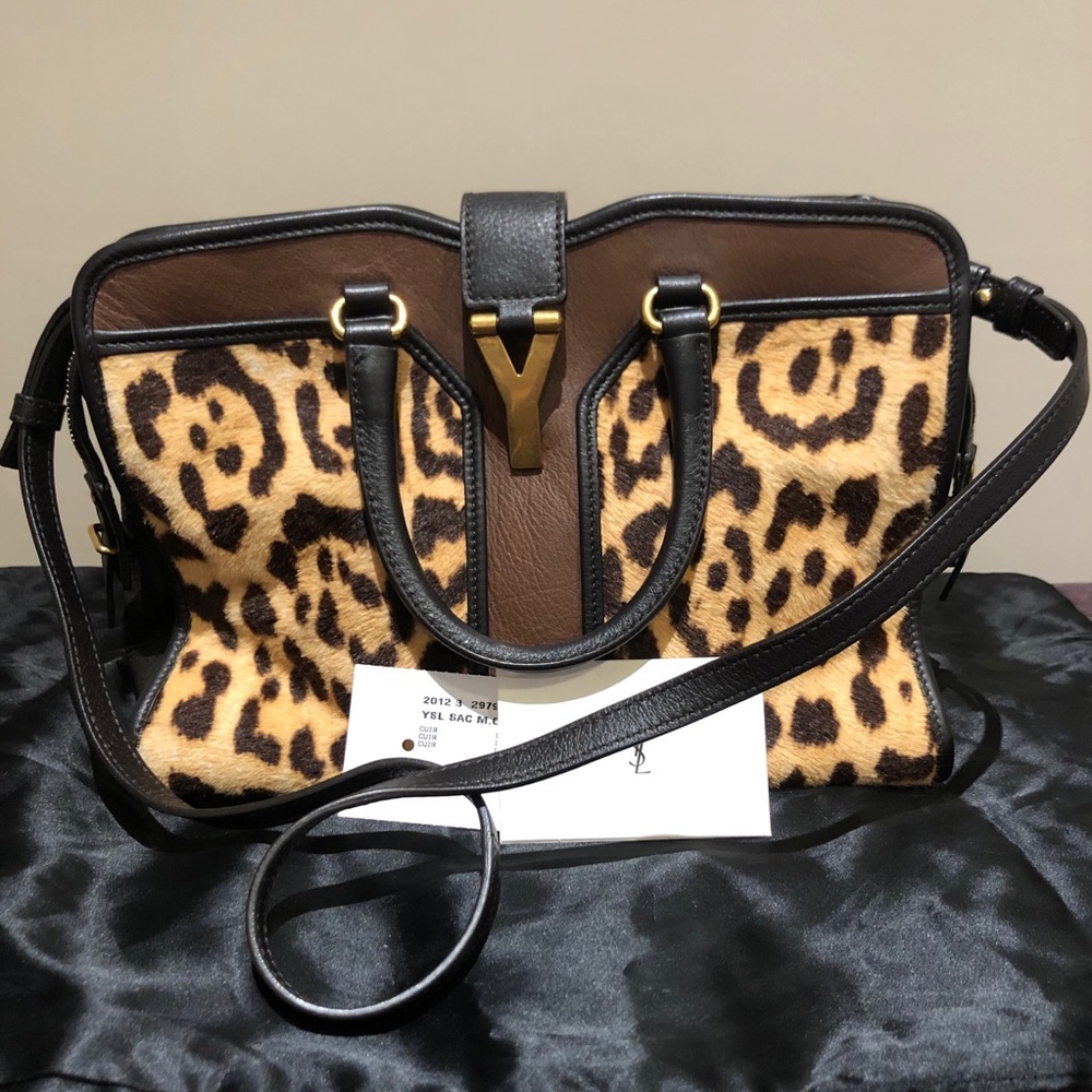 YSL Saint Laurent Cabas Chyc Pony Hair Satchel Bag